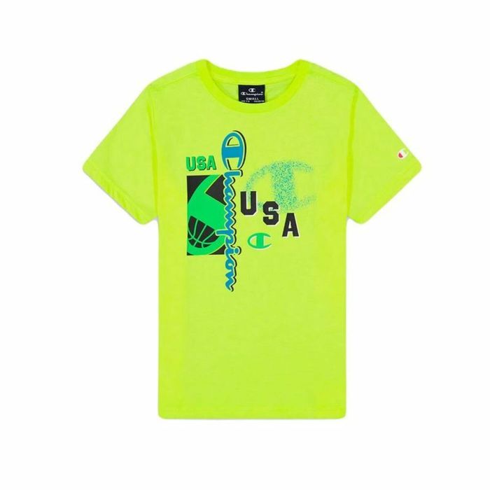 Camiseta de Manga Corta Hombre Champion Crewneck Verde Claro