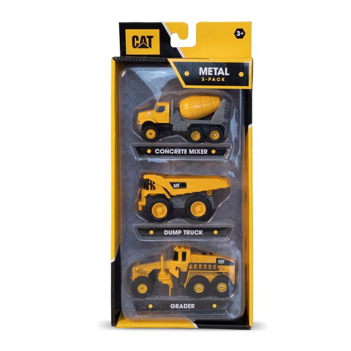 Pack 3 Vehículos Obras 10Cm Caterpillar 82273 Funrise 1