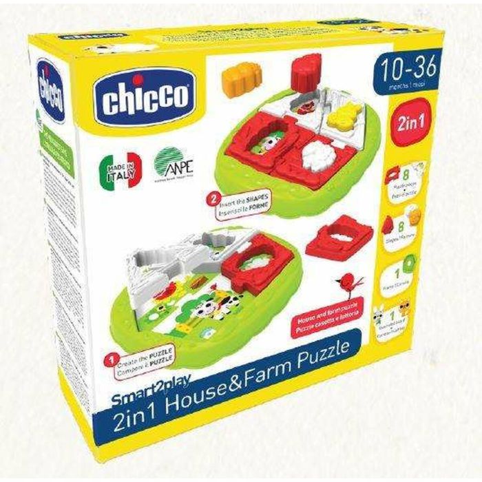 Puzzle 3D Chicco House & Farm 2 en 1 18 Piezas 23,2 x 3,7 x 23,2 cm 2