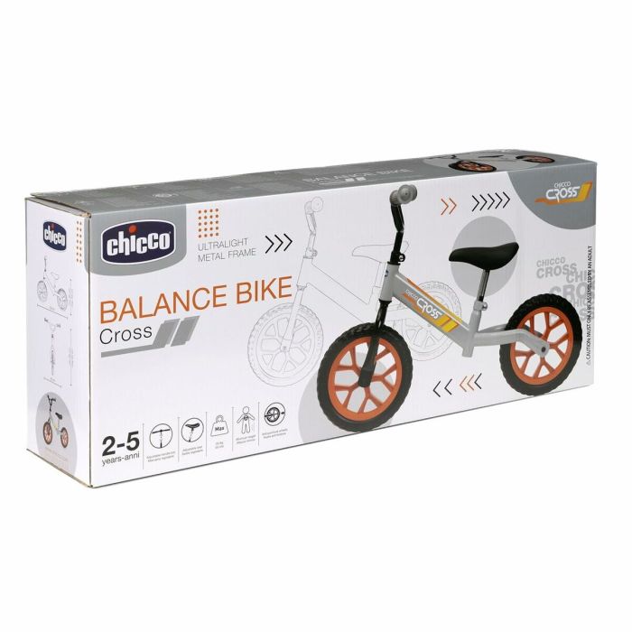 Bicicleta Infantil Hot Wheels Balance Bike Cross Gris Portacoche Vehículo 3