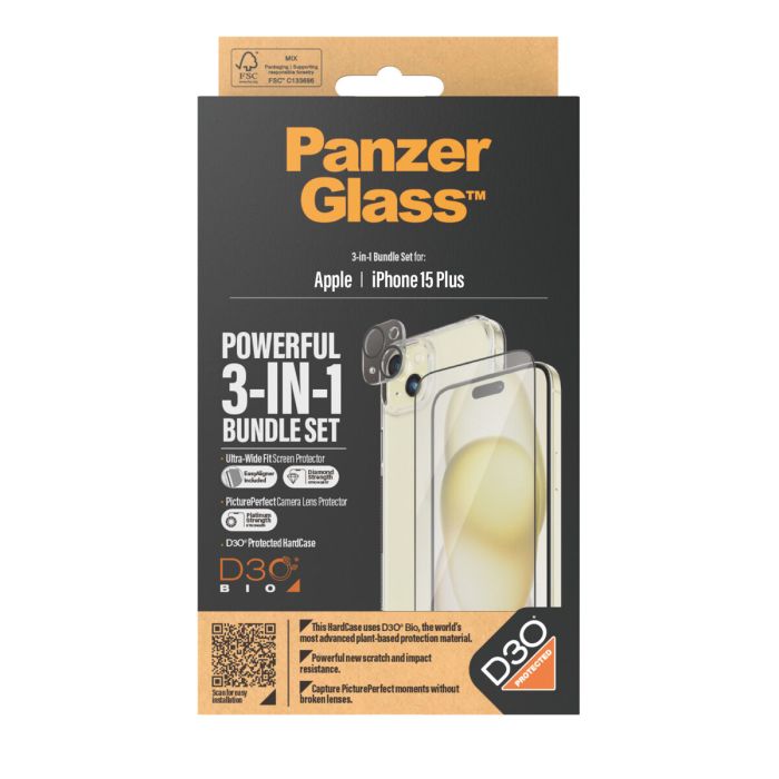 Protector de Pantalla para Móvil Panzer Glass B1174+2811 Apple iPhone 15 Plus 1