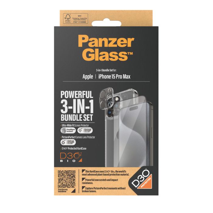 Protector de Pantalla para Móvil Panzer Glass B1175+2812 Apple iPhone 15 Pro Max 4