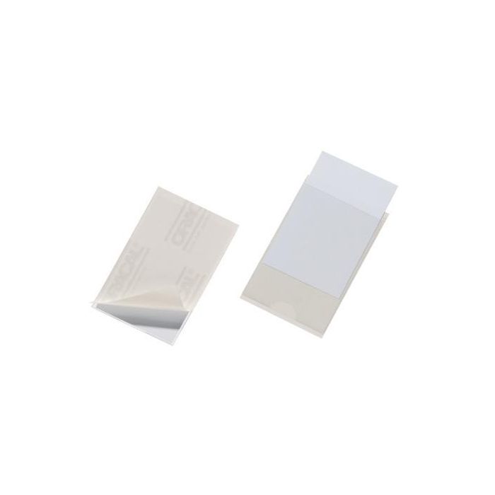 Durable pocketfix bolsa de 10 fundas autoadhesivas 90x57mm pvc transparente -10u-