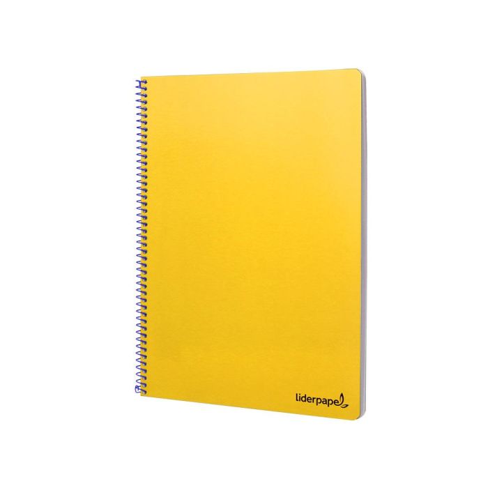 Cuaderno Espiral Liderpapel Folio Smart Tapa Blanda 80H 60 gr Cuadro 4 mm Con Margen Color Amarillo 10 unidades