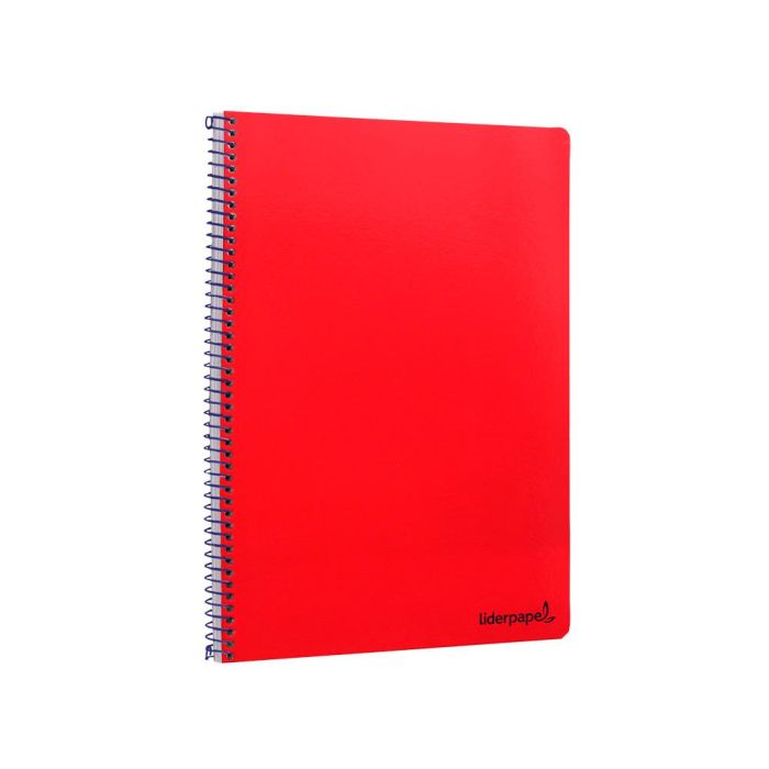 Cuaderno Espiral Liderpapel Folio Smart Tapa Blanda 80H 60 gr Cuadro 4 mm Con Margen Color Rojo 10 unidades 1