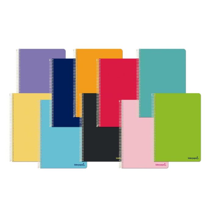 Cuaderno Espiral Liderpapel A5 Micro Smart Tapa Blanda 80H60 gr Horizontal 7 mm Doble Margen 6 Taladros Colores 1