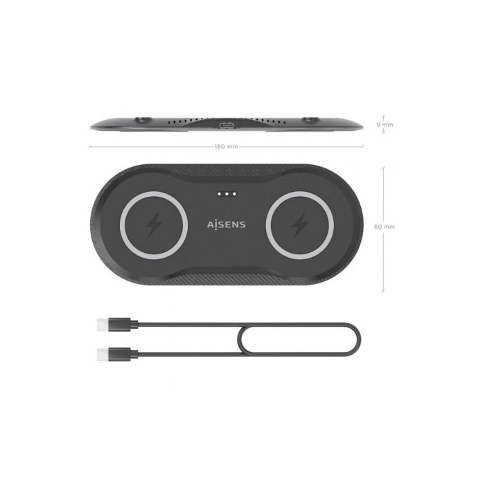 Estación de Carga Inalámbrica Qi Aisens ASCH-15W4WC064-BK/ 1xUSB Tipo-C/ 15W/ 5W/ Negro 3 Estación de Carga Inalámbrica Qi Aisens ASCH-15W4WC064-BK/ 1xUSB Tipo-C/ 15W/ 5W/ Negro 3