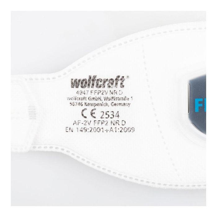 Pack 2 mascaras antipolvo ffp2 nr d con valvula respiracion y filtro 4947000 wolfcraft 2