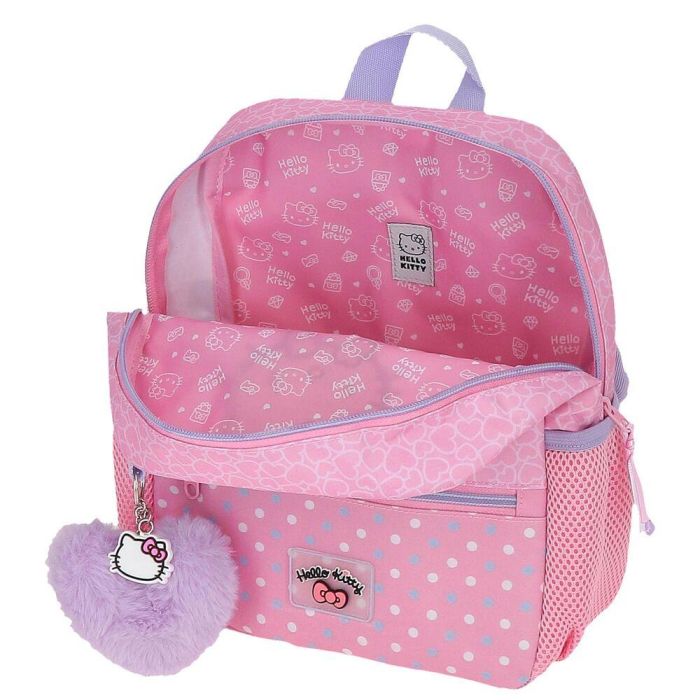 Mochila Hearts & Dots Hello Kitty 28cm adaptable 2 Mochila Hearts & Dots Hello Kitty 28cm adaptable 2