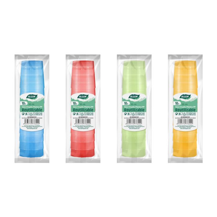 Set de 10 Vasos Chupito de Colores 35 ml - Algon (50 Cajas) 3 Set de 10 Vasos Chupito de Colores 35 ml - Algon (50 Cajas) 3