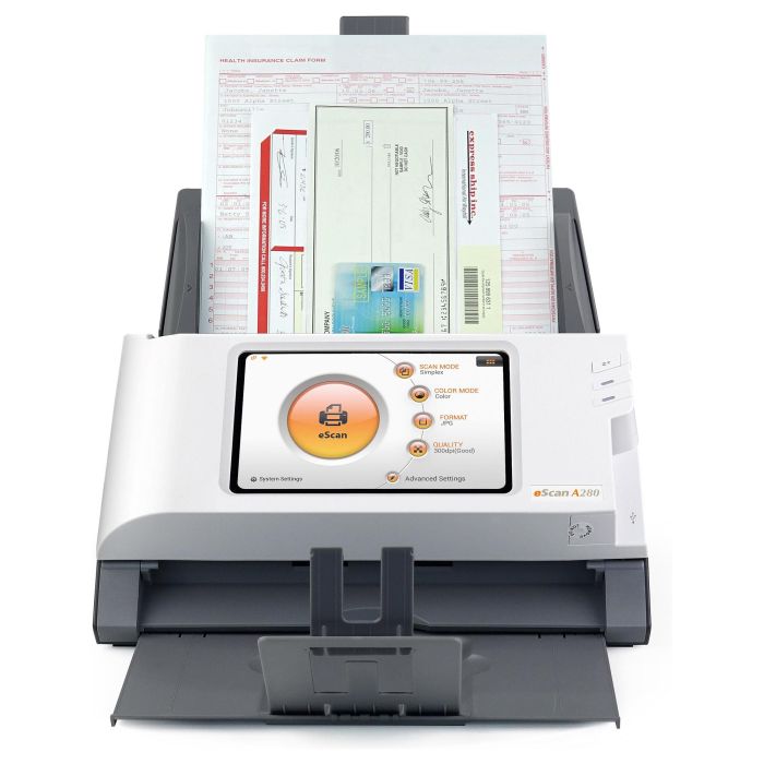 Plustek Escaner A280 Essential, Resolucion 600x600 DPI, Escaneado Duplex, Color, Velocidad 20 seg/pagina, ADF 1