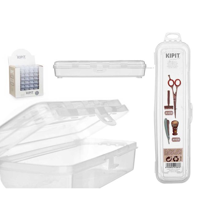 Estuche Multiuso Afeitado Kipit 6.2x25x4.3 cm, Transparente (48 Unidades) Estuche Multiuso Afeitado Kipit 6.2x25x4.3 cm, Transparente (48 Unidades)