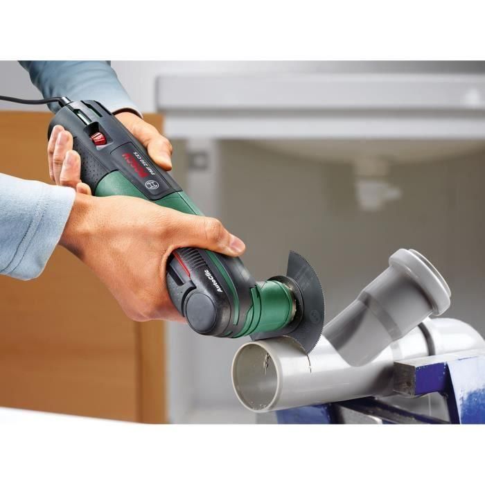 Bosch PMF 250 CES Herramienta multifunción con sistema Autoclic para cambio rápido, versátil para lijar, cortar y aserrar 5
