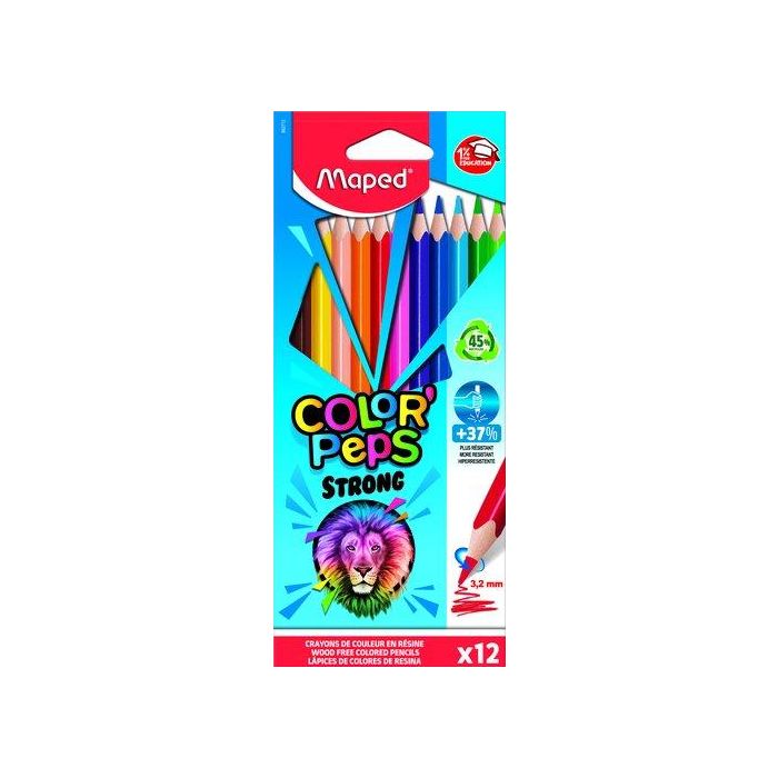 Maped Lápices De Colores Color'Peps Strong C-Surtidos Estuche 12 Unidades