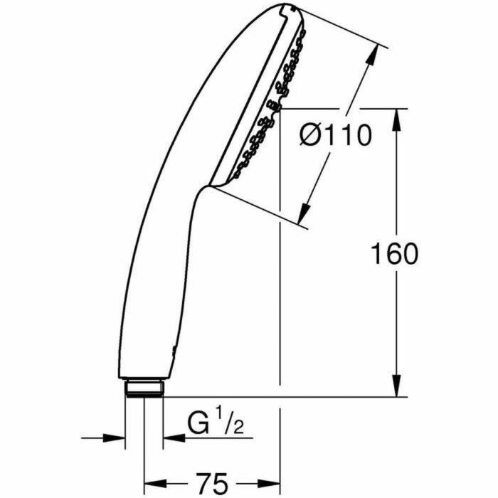 Rociador de ducha - GROHE Vitalio Start 110 27940001 - 1 chorro lluvia - Ahorro de agua - Proceso antical - Cromo 2