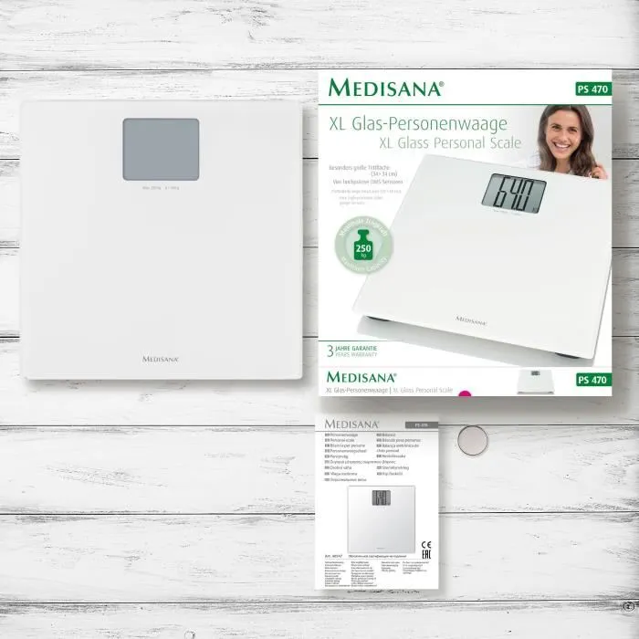 Medisana Báscula de Baño de Cristal XL 40547 Pantalla Grande Vidrio Seguridad 6 mm Medisana Báscula de Baño de Cristal XL 40547 Pantalla Grande Vidrio Seguridad 6 mm