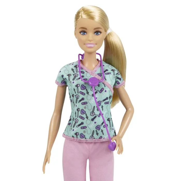 Mattel Barbie Muñeca Tú Puedes Ser Enfermera GTW39 +3 Años Muñeca Enfermera con Estetoscopio para Niñas 3