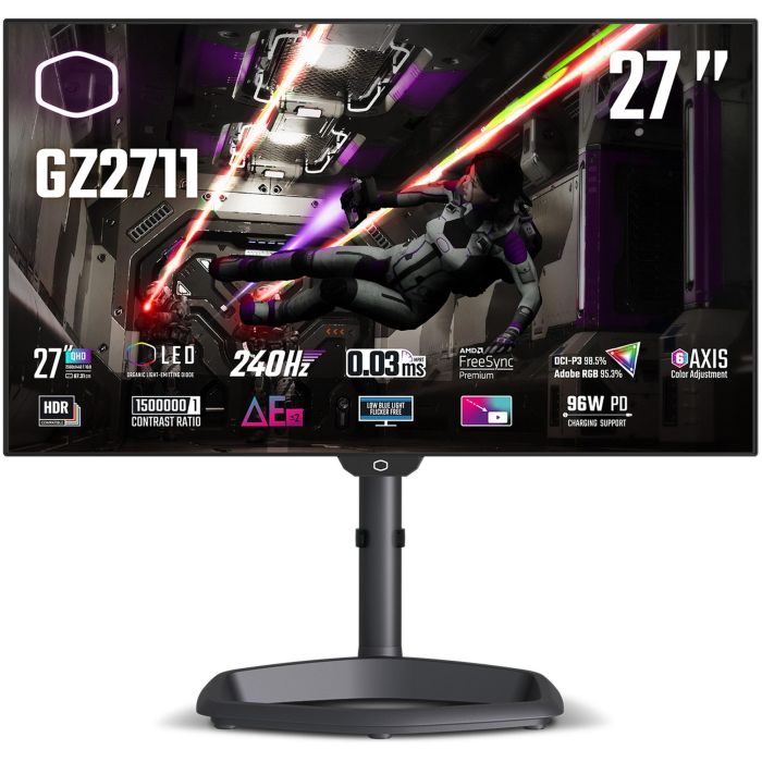 Cooler Master GZ2711 Monitor Gaming 27" OLED 4K UHD 2560x1440 0.03ms 240Hz HDMI USB Negro