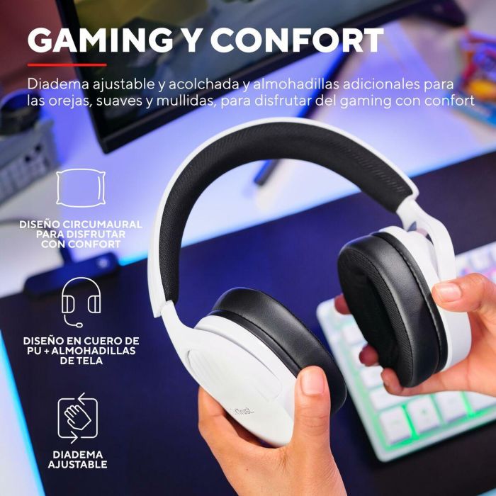 Trust Gaming GXT 489 Fayzo Auriculares Gaming con Micrófono Desmontable Jack 3.5 Blancos Sostenibles Multiplataforma PC Consolas 50mm 6 Trust Gaming GXT 489 Fayzo Auriculares Gaming con Micrófono Desmontable Jack 3.5 Blancos Sostenibles Multiplataforma PC Consolas 50mm 6