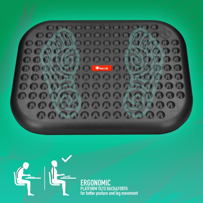 NGS Reposapiés Foot Nest Ergonómico Inclinable 0-15°, Masaje Pies, Plataforma 44.8x33.5cm, Ajustable Altura, Antideslizante 3 NGS Reposapiés Foot Nest Ergonómico Inclinable 0-15°, Masaje Pies, Plataforma 44.8x33.5cm, Ajustable Altura, Antideslizante 3