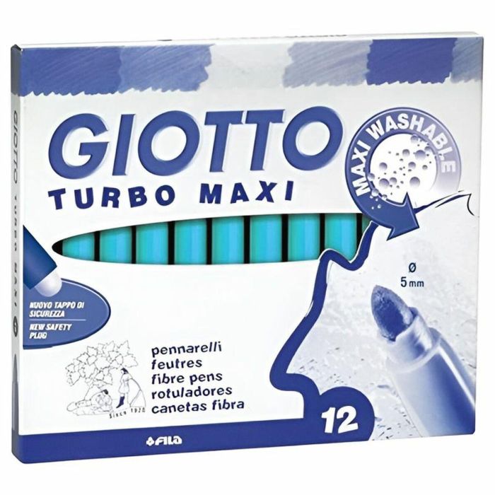 Set de Rotuladores Giotto Turbo Maxi Azul cielo (5 Unidades) 2 Set de Rotuladores Giotto Turbo Maxi Azul cielo (5 Unidades) 2
