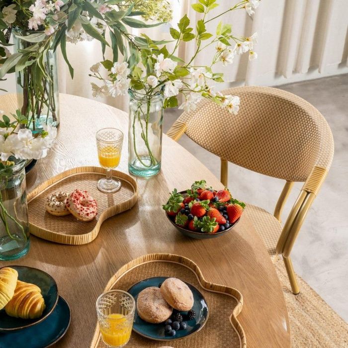 Silla Beige Aluminio-Textileno Exterior 57 X 58,50 X 82 cm