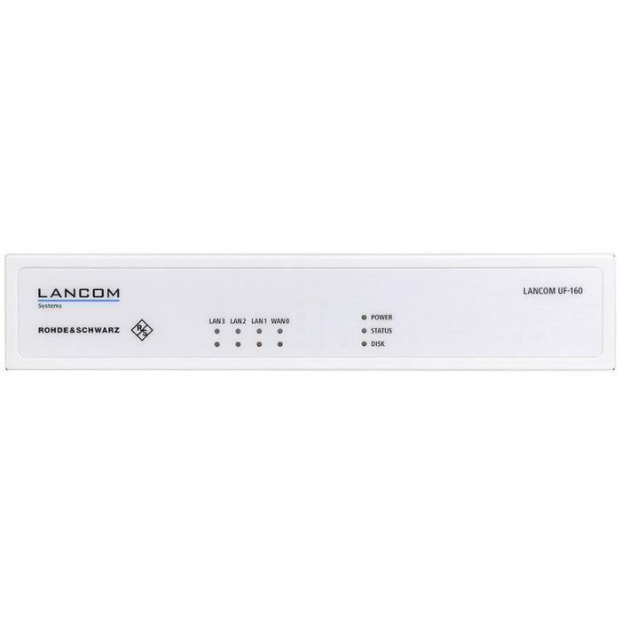 LANCOM R&S Unified Firewall UF-160, Rendimiento 3.55 Gbit/s, VPN 1.2 Gbit/s, IPS/IDS 750 Mbit/s, 4 puertos Gigabit Ethernet 0 LANCOM R&S Unified Firewall UF-160, Rendimiento 3.55 Gbit/s, VPN 1.2 Gbit/s, IPS/IDS 750 Mbit/s, 4 puertos Gigabit Ethernet 0