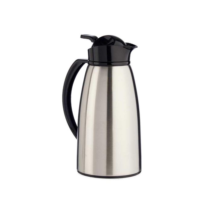 Termo Jarra Kinvara 1L Acero Inox, 18x27.5x13.3 cm, Plata/Negro (6 Unidades) 1