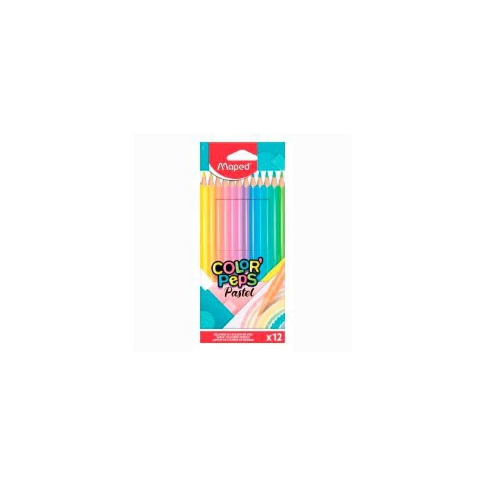 Maped Lápices de colores color´peps estuche de 12 c/surtidos pastel