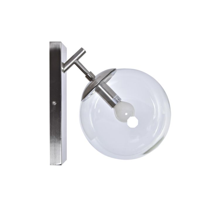 DKD Home Decor Lámpara Aplique Moderno Plateado de Metal y Cristal para 1 Bombilla E14 25W - 25x27x20 cm 3 DKD Home Decor Lámpara Aplique Moderno Plateado de Metal y Cristal para 1 Bombilla E14 25W - 25x27x20 cm 3