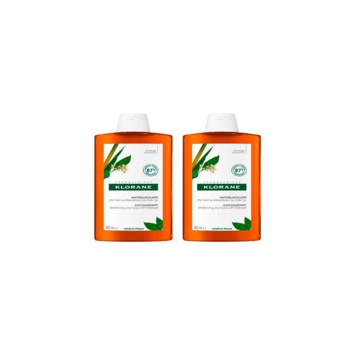 Klorane GALANGA champú reequilibrante anticaspa pack 2 x 400 ml