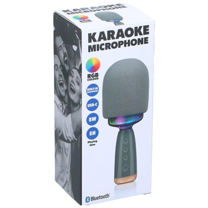 Micrófono karaoke con altavoz, 5 W 7,5 x 7,5 x 22 cm 2 Micrófono karaoke con altavoz, 5 W 7,5 x 7,5 x 22 cm 2