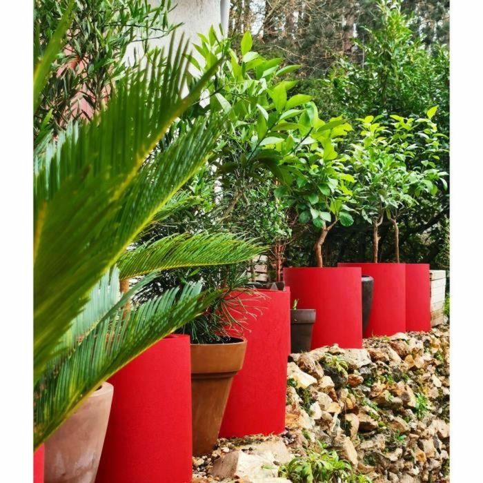 Riviera Contenedor Doble Pared con Retención de Agua Granito Redondo D40 Rojo 100% Reciclable, Fabricación Francesa 1 Riviera Contenedor Doble Pared con Retención de Agua Granito Redondo D40 Rojo 100% Reciclable, Fabricación Francesa 1