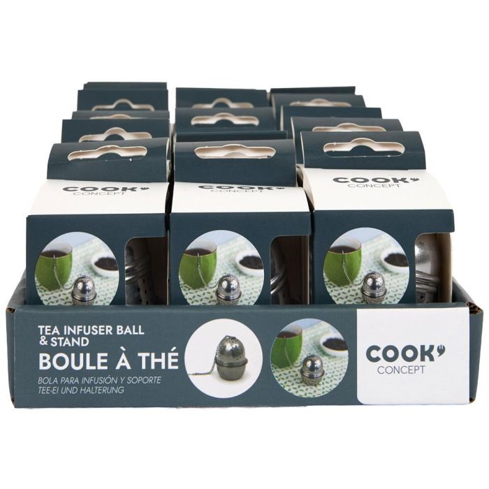 Cook Concept Infusor de Té con Soporte Anti-Goteo de Acero Inoxidable para Infusiones d.4,5 cm; h.5,5 cm 3