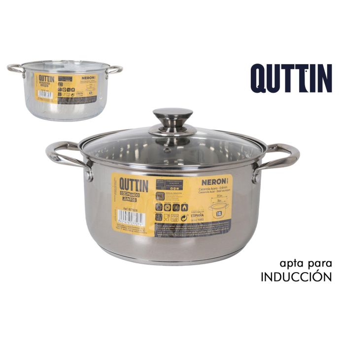 Cacerola Inde New Neron 28 cm (10L) acero inoxidable con tapa (4 Unidades) Cacerola Inde New Neron 28 cm (10L) acero inoxidable con tapa (4 Unidades)