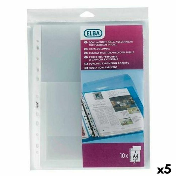 Fundas Elba Transparente A4 10 Piezas (5 Unidades) Fundas Elba Transparente A4 10 Piezas (5 Unidades)