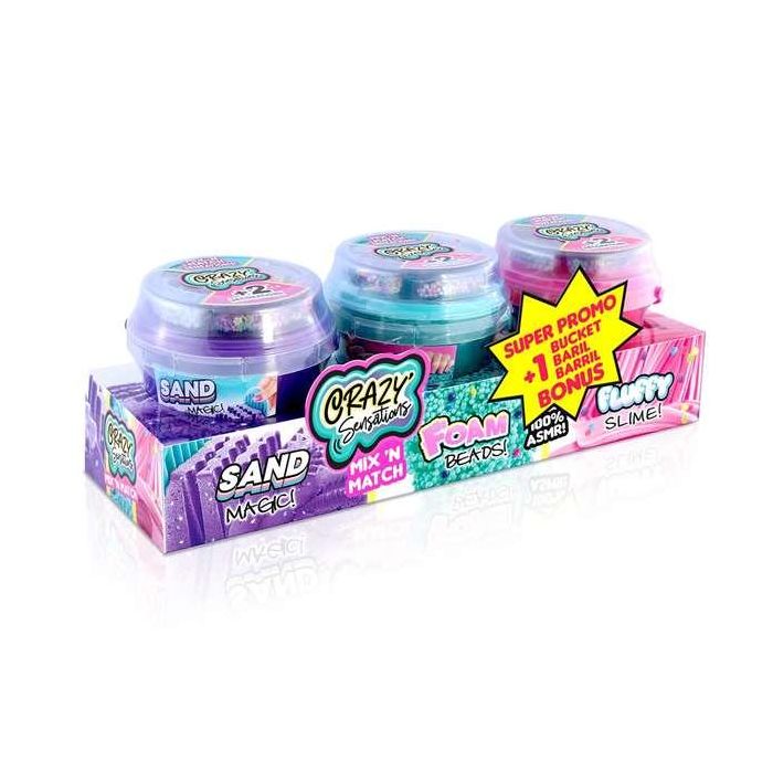 Craze sensations mix&match pack 3 cubos de diferentes texturas (slime esponjoso, perlas de espuma y arena mágica) 38x12,5x14cm Craze sensations mix&match pack 3 cubos de diferentes texturas (slime esponjoso, perlas de espuma y arena mágica) 38x12,5x14cm