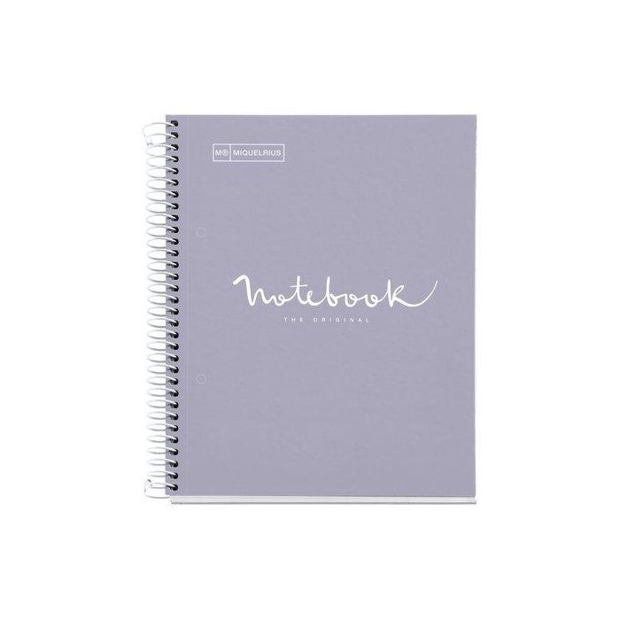 Bloc Miquelrius Emotions Notebook 1 Micro.Tapa Extra A5 80H 90G Cuadric.5X5 Gris 5 unidades
