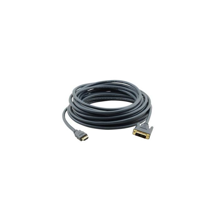 Kramer Electronics C−HM/DM Cable DVI-D a HDMI Macho/Macho 4,6 metros, Negro, 4K 2160p, Contactos chapados en Oro