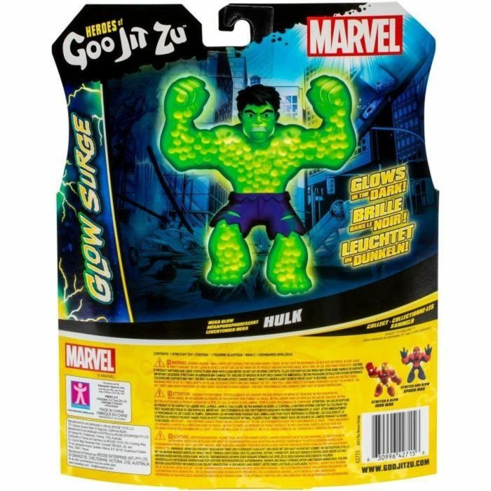 Heroes Of Goo Jit Zu HER0630996427156 - Figura de Acción de MARVEL Hulk Glow Surge, Luminosa y Extensible, 11cm 4
