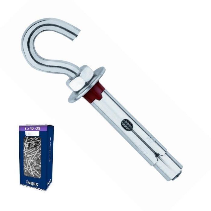DUVER Anc.Ch-To 8-60 Br-10 Box Anclaje Metálico Ch-Gancho Cincado