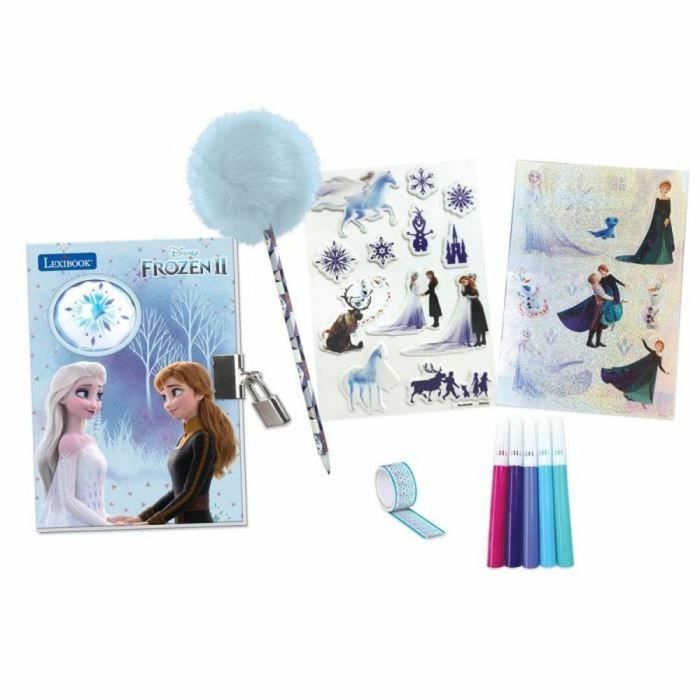LEXIBOOK Diario secreto electrónico Frozen Disney con candado y llave. Incluye bolígrafo, rotuladores, adhesivos y pegatinas. 4 LEXIBOOK Diario secreto electrónico Frozen Disney con candado y llave. Incluye bolígrafo, rotuladores, adhesivos y pegatinas. 4