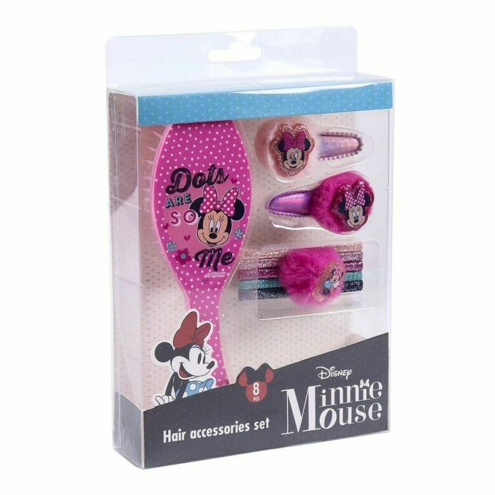 Inca Set Accesorios de Pelo Minnie Lote 8 Piezas para Niñas: Cepillo, 5 Elásticos y 2 Clips Plástico ABS 5