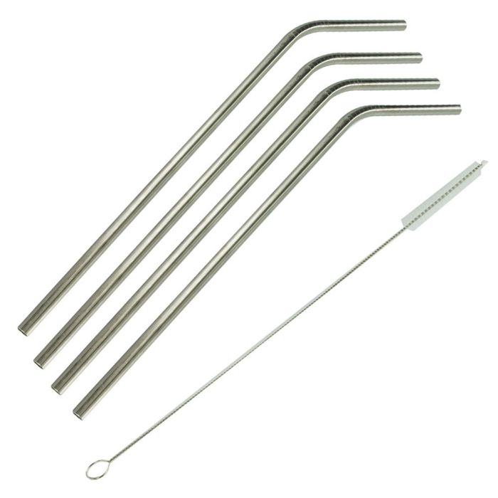 Cook Concept Juego 4 Pajitas Reutilizables Acero Inoxidable con Escobilla 25.4 cm 1