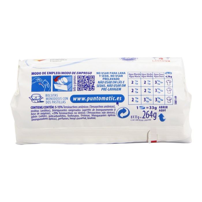 Detergente Puntomatic Ropa blanca (8 uds) 1