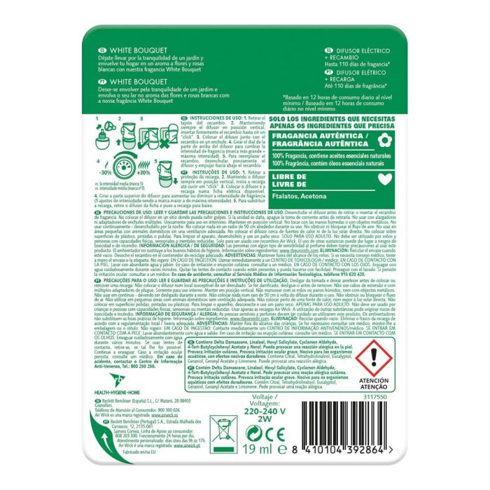 Ambientador Eléctrico y Recambio Essential Oils Air Wick White Bouquet (19 ml) 1