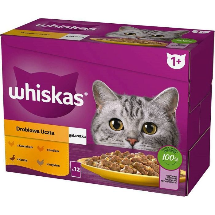 Comida para gato Whiskas Pollo Pavo Pato Aves 12 x 85 g Comida para gato Whiskas Pollo Pavo Pato Aves 12 x 85 g