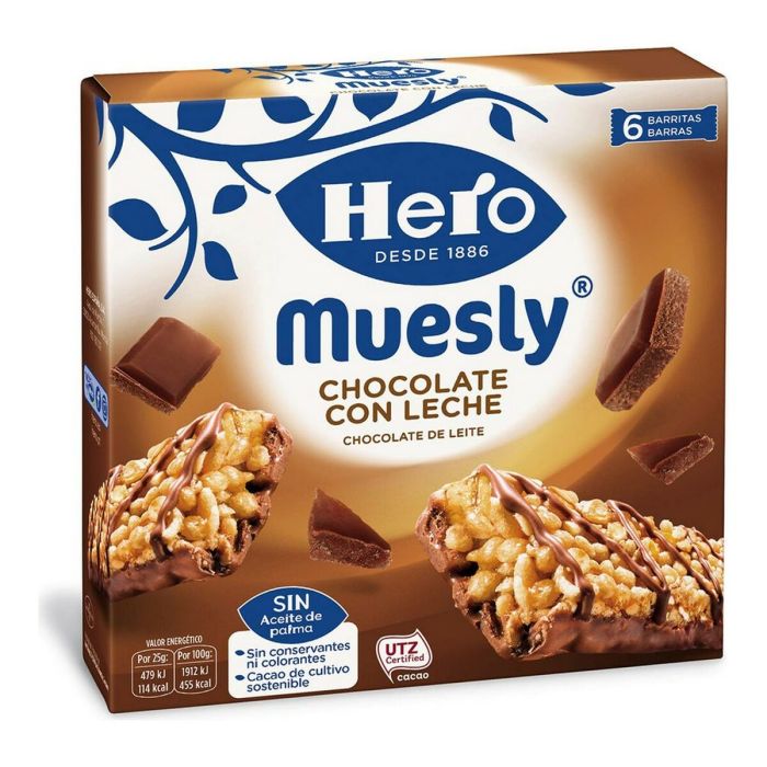 Barrita Energética Hero Muesly Chocolate con leche (6 x 25 g)