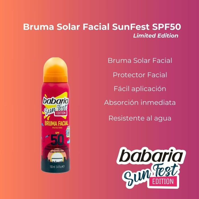 Bruma Solar Protectora Babaria Sun Fest Spf 50 100 ml facial Edición limitada 4