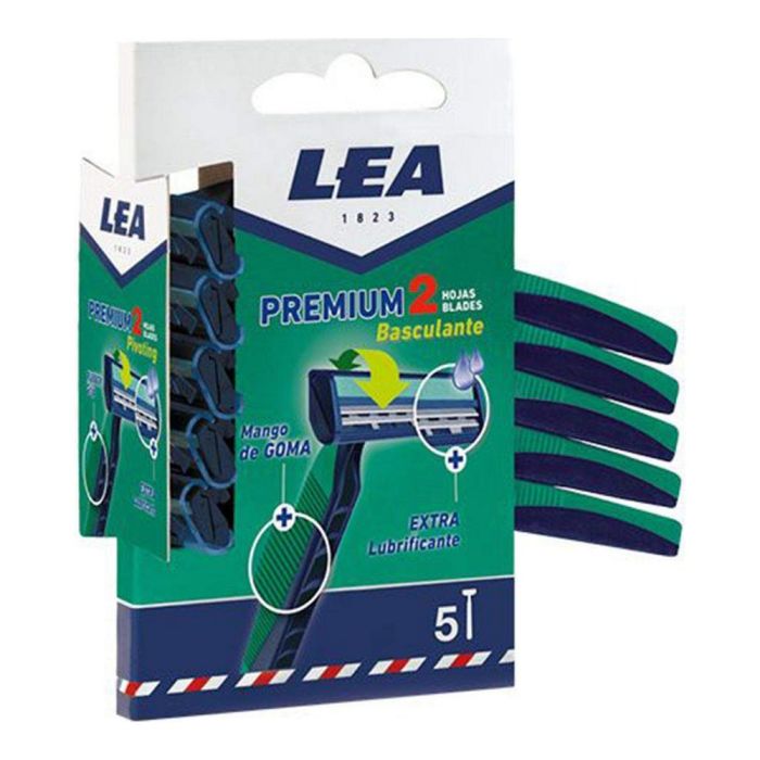 Lea Premium cuchillas desechables 2 hojas basculantes 5un